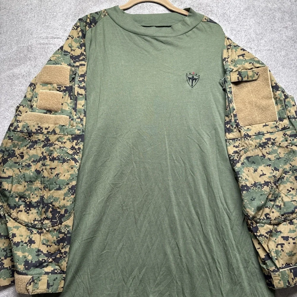 Rothco‎ Tactical Combat Shirt 2XL Olive Green Camo Sleeves Military Style